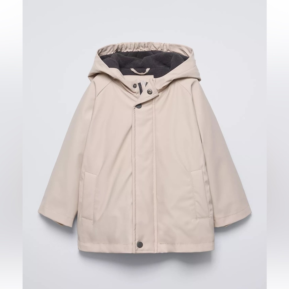 Zara Kids Water Repellent Fleece-Lined Raincoat